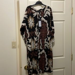 Yest black brown floral printed dress (sz 6)
